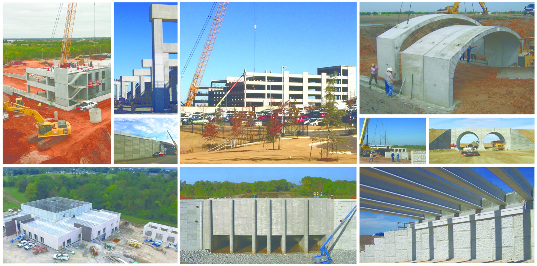 Collage of bridge projects engineered by TEG